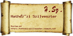 Hatházi Szilveszter névjegykártya