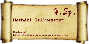 Hatházi Szilveszter névjegykártya